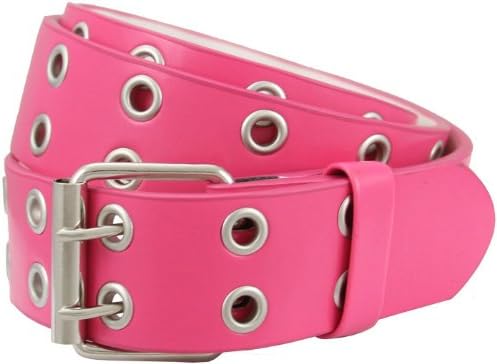 Solid Rich Fashion Color Double Grommet Genuine Leather Casual Jean Belt 35mm
