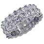 Square Cut Linkeds Band Ring - Sterling Silver Promise Cz