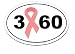 3 60 Breast Cancer Car Magnet