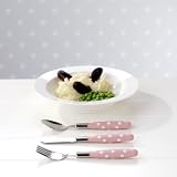 3 Piece Children's Cutlery Set Pink Polka Dot