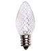 Holiday Lighting Outlet LED C7 Cool White Replacement Christmas Light Bulbs, Commercial Grade, 3 Diodes (Led's) in Each Bulb, Fits Into E12 Sockets, 25 Bulb Count