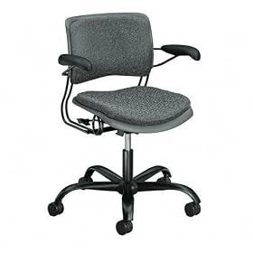 HON Perpetual 4313 Mid-Back Chair - Steel Black Frame - 28 x 28 x 37.5 - Polyester Lava,...