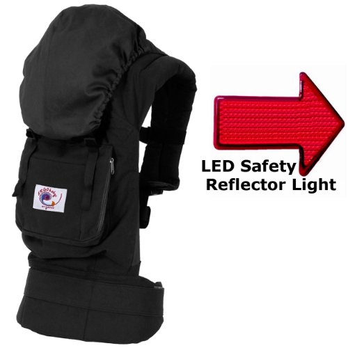 Buy Low Price Cozy Ergo Baby BCO00101 Organic Black with Solid Black Lining Baby Carrier and LED Safety Reflector Light B00501HDOU