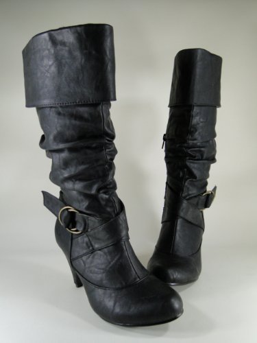 New Black Mid-Calf High Boots #L21