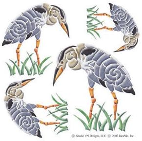 DesignStix Great Blue Heron Accents Peel and Stick Décor
