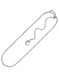 11" 14K White Gold Polished Cable Chain Adjustable Anklet w/ Spring Ring Clasp & Shell