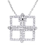 Convertible cubic zirconia Diamond silver Magnetic Pendant Necklace