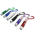 BAFXProducts(TM)-6-PackofStrongRedPresentationKeyChain(3-in1)LaserPointers-Colorsperpackwillvary.Maycomein:Red/Black/Silver/Green/Purple/Blue
