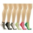 Ladies Casual Summer Spring USA Flag 6 Pairs 2 Tone Ankle Low Socks Cotton Set