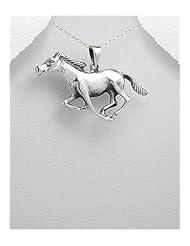 Horse Pendant Necklace In 92.5 Sterling Silver