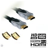 Electronics : Ex-Pro ULTRA Premium Pro Metal Finished 1m Gold HDMI to HDMI Lead Cable, OFC Fully Sheilded Lead . 1080p - HDMI 1.3 (125283-49) Compliant. FULL HD Support. DVD Player, Sky, Virgin, PS3.