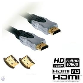 Ex-Pro ULTRA Premium Pro Metal Finished 5m Gold HDMI to HDMI Lead Cable, OFC Fully Sheilded Lead . 1080p - HDMI 1.3 (125283-49) Compliant. FULL HD Support. DVD Player, Sky, Virgin, PS3.
