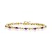 STUNNING GENUINE AMETHYST & DIAMOND 14K TENNIS BRACELET