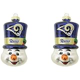 Topperscot St. Louis Rams Blown Glass Top Hat Snowman Ornament (2 Pack) Size: One Size