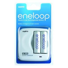 Sanyo MDR02-U-2-3UTG Eneloop Quick Charger and 2xAA Batteries