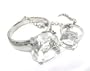 Beautiful X-Large and Small Engagement Rings Charm Necklace with Large CZ Crystal and X-Long Rhinestone Chain Silver Tone Comes Gift Boxed