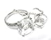 Beautiful X-Large and Small Engagement Rings Charm Necklace with Large CZ Crystal and X-Long Rhinestone Chain Silver Tone Comes Gift Boxed