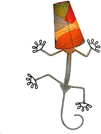 Eangee Home Design Gecko Wall Lamp in Multi-colored – Shade Made From Real Cocoa Leaves (396 xm)