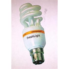 Freshlight air-purifying longlife lightbulb- 7W(60W equiv) screw fitting. The amazing energy-saving lightbulb that clears the air!