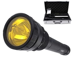 65W / 55W 6000LM 380mm Hid Rechargable Flashlight Torch With 6600mah Li-ion Battery And Car Charger
