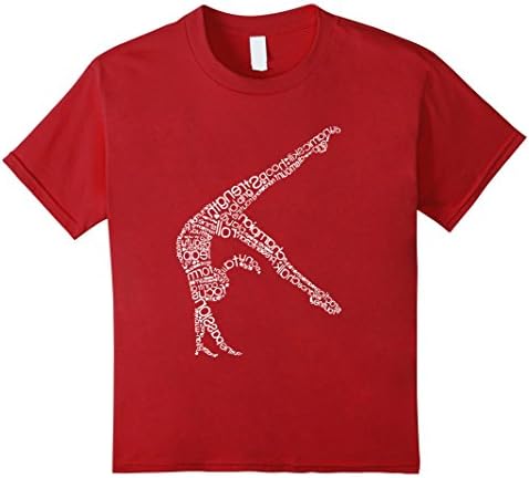 Kids Girl Gymnast Typography T-Shirt 8 Cranberry