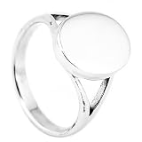 Sterling Silver Engravable Oval Shape Signet Ring