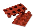 8 Pieces in Stock: Silicone Bakeware Cannele 2.16 diam. x 1.96 deep. 8 molds per sheet