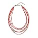 Jewelry : Seed, Glass and Metal Beads Red Multi-Strand Necklace-Opaque "Top Seed Multi-Strand Necklac...