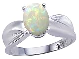 1.00 cts Genuine Oval Opal Ring. - 14kt White or Yellow Gold FREE GIFT BAG!