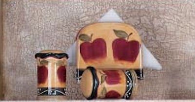 Napkin Holder Salt & Apple Decor