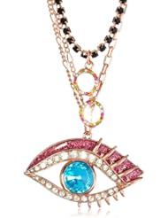 Betsey Johnson "Mysterious" Eye and Sunglasses 2 Row Necklace, 19"