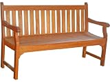 LNO79073 - Eucalyptus Five Foot Outdoor Adam Garden Bench - Solid FSC Hard Wood (Natural Color)