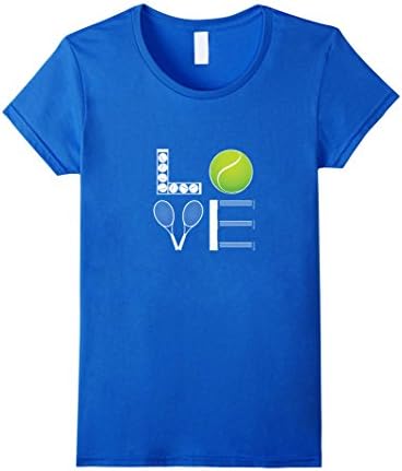 Women's Love Tennis Funny Tennis T-Shirt Large Royal Blue