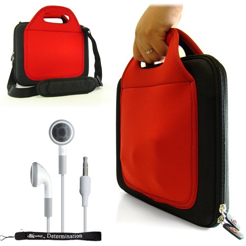 Sony DVPFX950 9-Inch Portable DVD Player Hard Nylon Cube Carrying Travel Case with Extra Pocket for Accessories+ Includes a eBigValue (TM) Determination Hand Strap Key Chain + Includes a Crystal Clear High Quality HD Noise Filter Earbuds Earphones Headpho