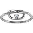 14K White Gold Diamond Love Knot Ring - 0.03 Ct.