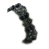 Unique Frames Hematite Tone & Onyx Hues Stretch Bracelet