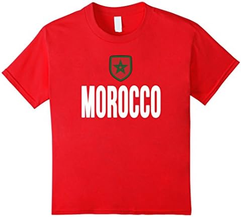 Kids MOROCCO T-shirt Moroccan Flag Tee 2016 Soccer Football Team 6 Red