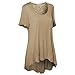 Women's Scoop Neck Short Sleeve Floral Lace Back High Low Plus Size Tunic Top