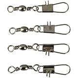Outop 100pcs Barrel Swivel with Safty Snap Connector Solid Rings Fishing #7 +B