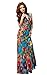 SDBING Women Summer Boho Halter V-neck Long Beach Dresses
