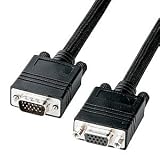【SANWASUPPLY】ナイロンメッシュで強力被覆されているディスプレイ延長ケーブル(アナログRGB・5m) KC-NMVEN50