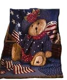 Boyds Bears Afghan Americana Patriotic Throw Blanket