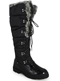NEW WOMENS LADIES BLACK LACE UP WARM WINTER SNOW RAIN FUR BOOTS SIZE 3 4 5 6 7 8