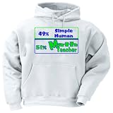 49% Simple Human 51% Math Teacher Adult Hooded Sweatshirt (Hoodie / Hoody) Various Colors