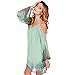 Flymall Chiffon Off the Shoulder Bell Shift Mini Dress Blouse Top