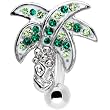 Top Mount Green Jeweled Palm Tree Belly Ring