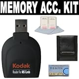 Kodak USB 2.0 Card Reader/Writer For Memory Stick/ PRO/ PRO Duo Memory Cards + Vivitar Memory Card Wallet + Memory Card Slot Cleaner For The Sony Cybershot DSC-S2000, S2100 Digital Camera