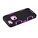 iPhone 5S Case, EC™ 3in1 Shock Absorbing Case, Rubber Combo Hybrid Impact Silicone Armor Hard Case Cover for Apple iPhone 5S (C-Purple/Black)