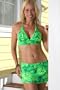 Women's Swimsuit Separate by Blue Sky Swimwear neon green; Piped Wrap Halter Top: Swimwear Top Only