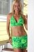 Women's Swimsuit Separate by Blue Sky Swimwear neon green; Piped Wrap Halter Top: Swimwear Top Only